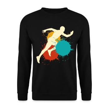 Coureur Running Retro Running - Sweat-shirt Unisexe - noir - Devant - Alina (178cm) & Michal (187cm)