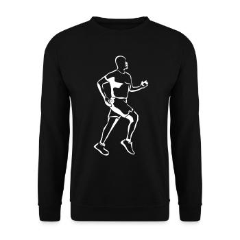Running Races Running Runners - Unisex Sweatshirt - black - Front - Alina (178cm) & Michal (187cm)