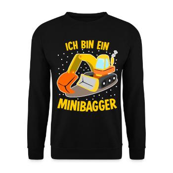 Minibagger Bagger Baggerfahrer - Unisex Pullover - Schwarz - Vorne - Alina (178cm) & Michal (187cm)
