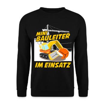 Bagger Bauleiter Baustelle Baggerfahrer - Unisex Pullover - Schwarz - Vorne - Alina (178cm) & Michal (187cm)