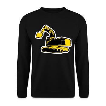 Baggerfahrer Bagger Baustelle - Unisex Pullover - Schwarz - Vorne - Alina (178cm) & Michal (187cm)
