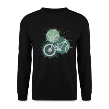 Bicycle Cyclist Mountain Bike - Unisex Sweatshirt - black - Front - Alina (178cm) & Michal (187cm)