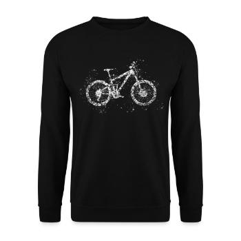 MTB cyclists raindrops mountain bike - Unisex Sweatshirt - black - Front - Alina (178cm) & Michal (187cm)