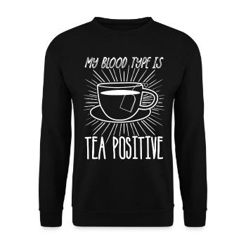 Tea Tea Bags Teacup Tea Drinker - Unisex Sweatshirt - black - Front - Alina (178cm) & Michal (187cm)