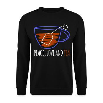 Thé Buveur de thé Sachets de thé Teacup - Sweat-shirt Unisexe - noir - Devant - Alina (178cm) & Michal (187cm)