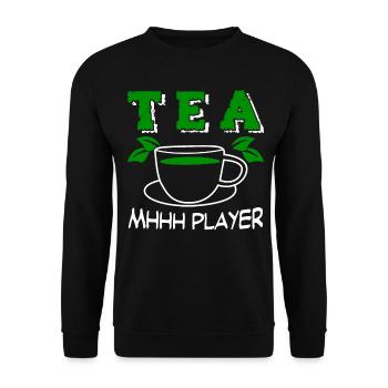 Tea Drinker Tea Cup Team Player Teacup - Unisex Sweatshirt - black - Front - Alina (178cm) & Michal (187cm)