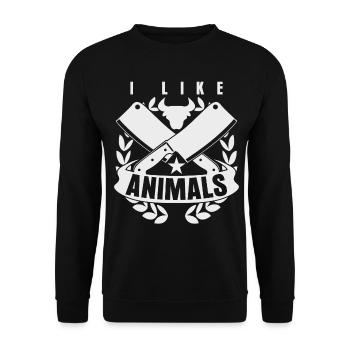 Griller Carnivore Meat Butcher Grill - Sweat-shirt Unisexe - noir - Devant - Alina (178cm) & Michal (187cm)