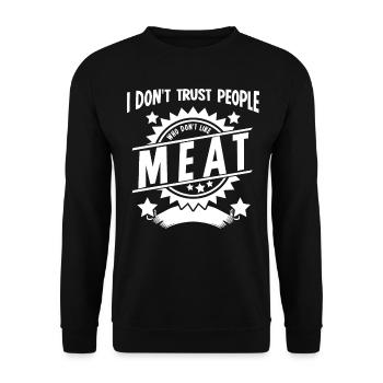 Griller Viande Boucher Grill Steak - Sweat-shirt Unisexe - noir - Devant - Alina (178cm) & Michal (187cm)