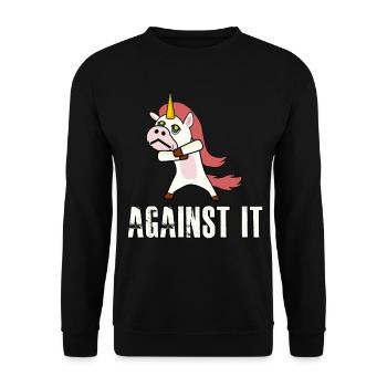 Against protest unicorn rejection nö - Unisex Sweatshirt - black - Front - Alina (178cm) & Michal (187cm)