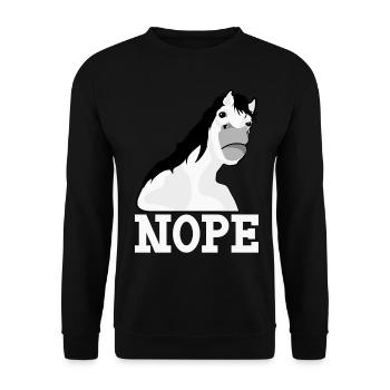 Horse no protest rejection no against - Unisex Sweatshirt - black - Front - Alina (178cm) & Michal (187cm)