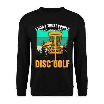 Disc golf Frisbee Frisbee Sport - Unisex Sweatshirt - black - Front - Alina (178cm) & Michal (187cm)
