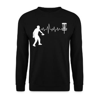 Disc golf Frisbee Frisbeesport Discgolf - Unisex Sweatshirt - black - Front - Alina (178cm) & Michal (187cm)