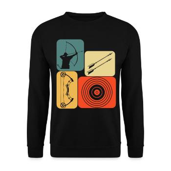 3D Archery Retro Archery - Unisex Sweatshirt - black - Front - Alina (178cm) & Michal (187cm)