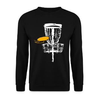 Disc golf Frisbee Target Basket Discgolf - Unisex Sweatshirt - black - Front - Alina (178cm) & Michal (187cm)