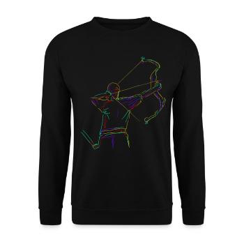 3D Archery Compound Bow - Unisex Sweatshirt - black - Front - Alina (178cm) & Michal (187cm)