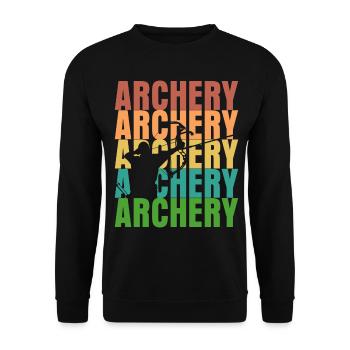 Archery 3D Retro Archery - Unisex Sweatshirt - black - Front - Alina (178cm) & Michal (187cm)