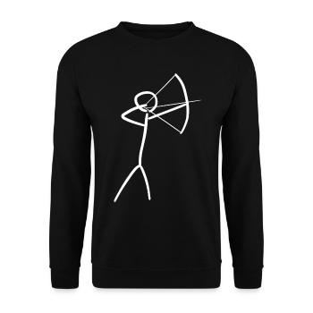 3D Archery Longbow Archer - Unisex Sweatshirt - black - Front - Alina (178cm) & Michal (187cm)
