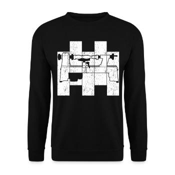 Turner lathe carpenter - Unisex Sweatshirt - black - Front - Alina (178cm) & Michal (187cm)