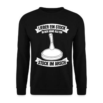 Eisstock Stockschütze Stockschießen - Unisex Pullover - Schwarz - Vorne - Alina (178cm) & Michal (187cm)