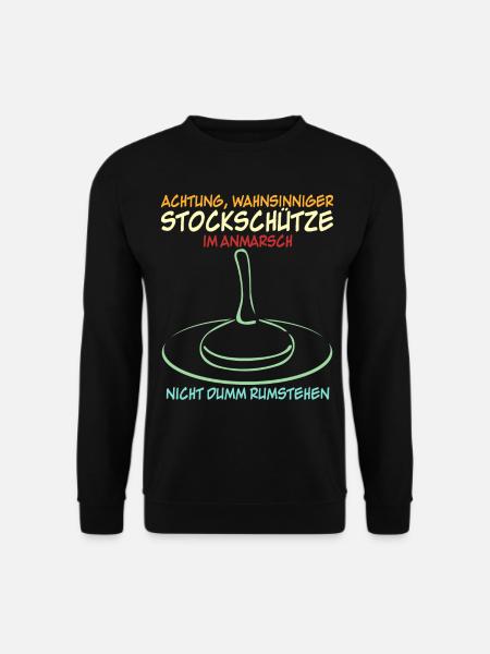 Stockschießen Stockschütze Eisstock - Unisex Pullover - Schwarz