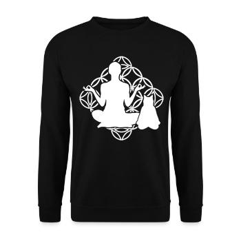Yoga Cat Yoga Poses Lotus Position Chats - Sweat-shirt Unisexe - noir - Devant - Alina (178cm) & Michal (187cm)