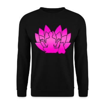 Yoga Cat Yoga Poses Lotus Flower Cats - Sweat-shirt Unisexe - noir - Devant - Alina (178cm) & Michal (187cm)