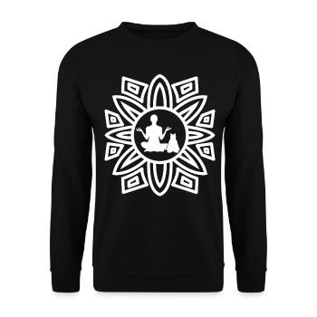 Yoga with Cats Yoga Poses Cat - Unisex Sweatshirt - black - Front - Alina (178cm) & Michal (187cm)