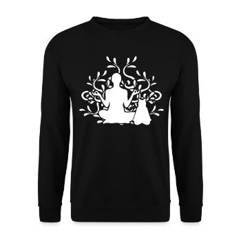 Yoga Meditation Cats Cat - Unisex Sweatshirt - black - Front - Alina (178cm) & Michal (187cm)