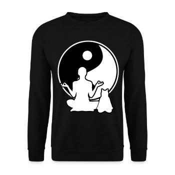 Yoga Meditation Cats Meditate Cat - Unisex Sweatshirt - black - Front - Alina (178cm) & Michal (187cm)