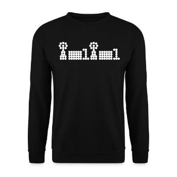 Amateur Radio Pixel Graphic Radio - Unisex Sweatshirt - black - Front - Alina (178cm) & Michal (187cm)