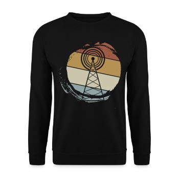 Amateur Radio Antenna Radio - Unisex Sweatshirt - black - Front - Alina (178cm) & Michal (187cm)