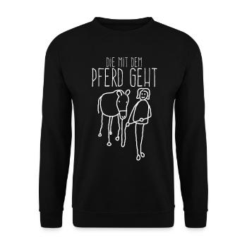 Cavalier d’équitation Cavalier de chevaux Cavalier - Sweat-shirt Unisexe - noir - Devant - Alina (178cm) & Michal (187cm)