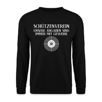 Schützenkönig Spruch Witz Sportschütze - Unisex Pullover - Schwarz - Vorne - Alina (178cm) & Michal (187cm)