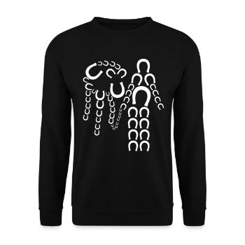 Cheval d’équitation Chevaux Cavalier - Sweat-shirt Unisexe - noir - Devant - Alina (178cm) & Michal (187cm)