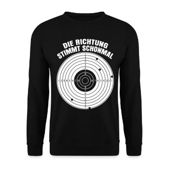 Schützenkönig Zielscheibe Schützenverein - Unisex Pullover - Schwarz - Vorne - Alina (178cm) & Michal (187cm)