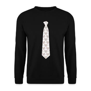 Cravate Cat Chats Cravates - Sweat-shirt Unisexe - noir - Devant - Alina (178cm) & Michal (187cm)