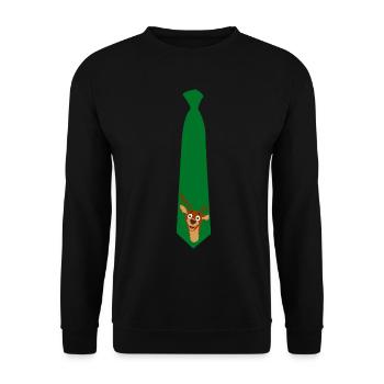 Tie Reindeer Reindeer Ties Ties - Unisex Sweatshirt - black - Front - Alina (178cm) & Michal (187cm)