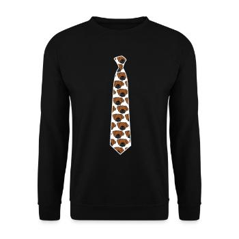 Cravate Chien Chiens Cravates - Sweat-shirt Unisexe - noir - Devant - Alina (178cm) & Michal (187cm)