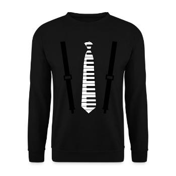 Cravate Orgue de piano Cravates de piano - Sweat-shirt Unisexe - noir - Devant - Alina (178cm) & Michal (187cm)