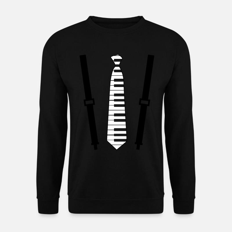 Krawatte Klavier Orgel Piano Krawatten - Unisex Pullover - Schwarz