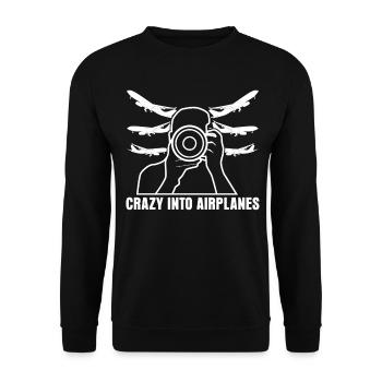 Planespotter Flugzeug Planespotting - Unisex Pullover - Schwarz - Vorne - Alina (178cm) & Michal (187cm)