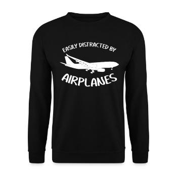 Planespotter Flugzeuge Planespotting - Unisex Pullover - Schwarz - Vorne - Alina (178cm) & Michal (187cm)