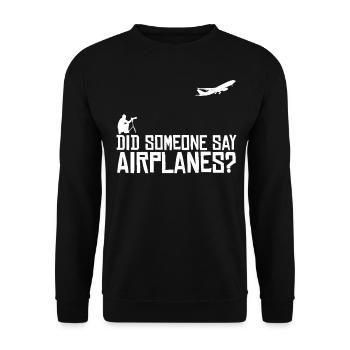 Planespotter Flughafen Flugzeuge - Unisex Pullover - Schwarz - Vorne - Alina (178cm) & Michal (187cm)