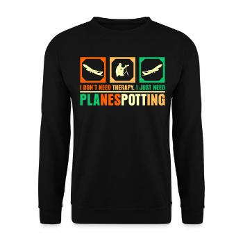 Planespotting retro Planespotter - Unisex Pullover - Schwarz - Vorne - Alina (178cm) & Michal (187cm)