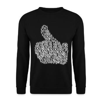 Ameisen Daumen hoch Ameise - Unisex Pullover - Schwarz - Vorne - Alina (178cm) & Michal (187cm)