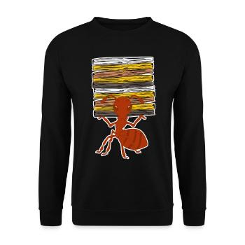 Ants Files Office Folder Ant - Unisex Sweatshirt - black - Front - Alina (178cm) & Michal (187cm)