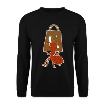 Ameise Einkaufstasche Shopping Ameisen - Unisex Pullover - Schwarz - Vorne - Alina (178cm) & Michal (187cm)