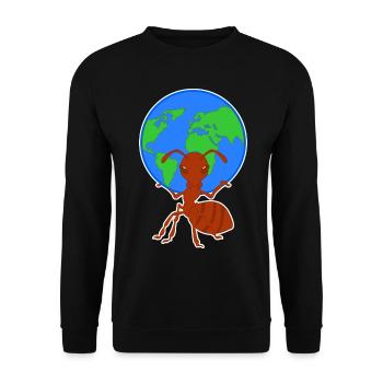 La fourmi porte des fourmis globe terrestre - Sweat-shirt Unisexe - noir - Devant - Alina (178cm) & Michal (187cm)