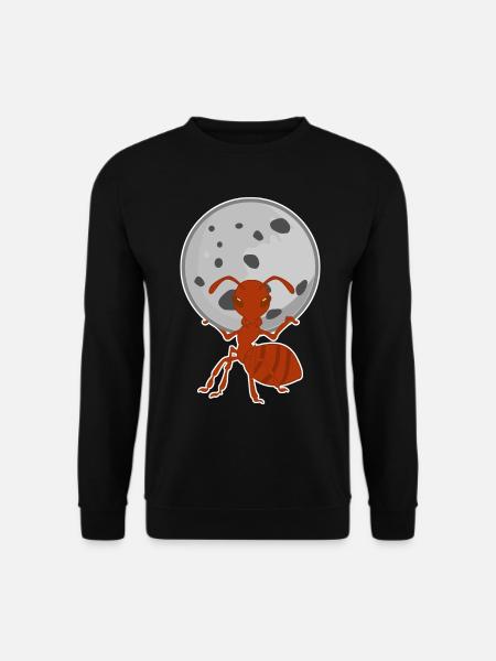 Ant carries moon ants - Unisex Sweatshirt - black