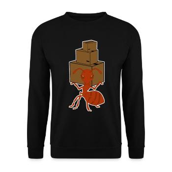Ant parcel courier Parcel delivery ants - Unisex Sweatshirt - black - Front - Alina (178cm) & Michal (187cm)
